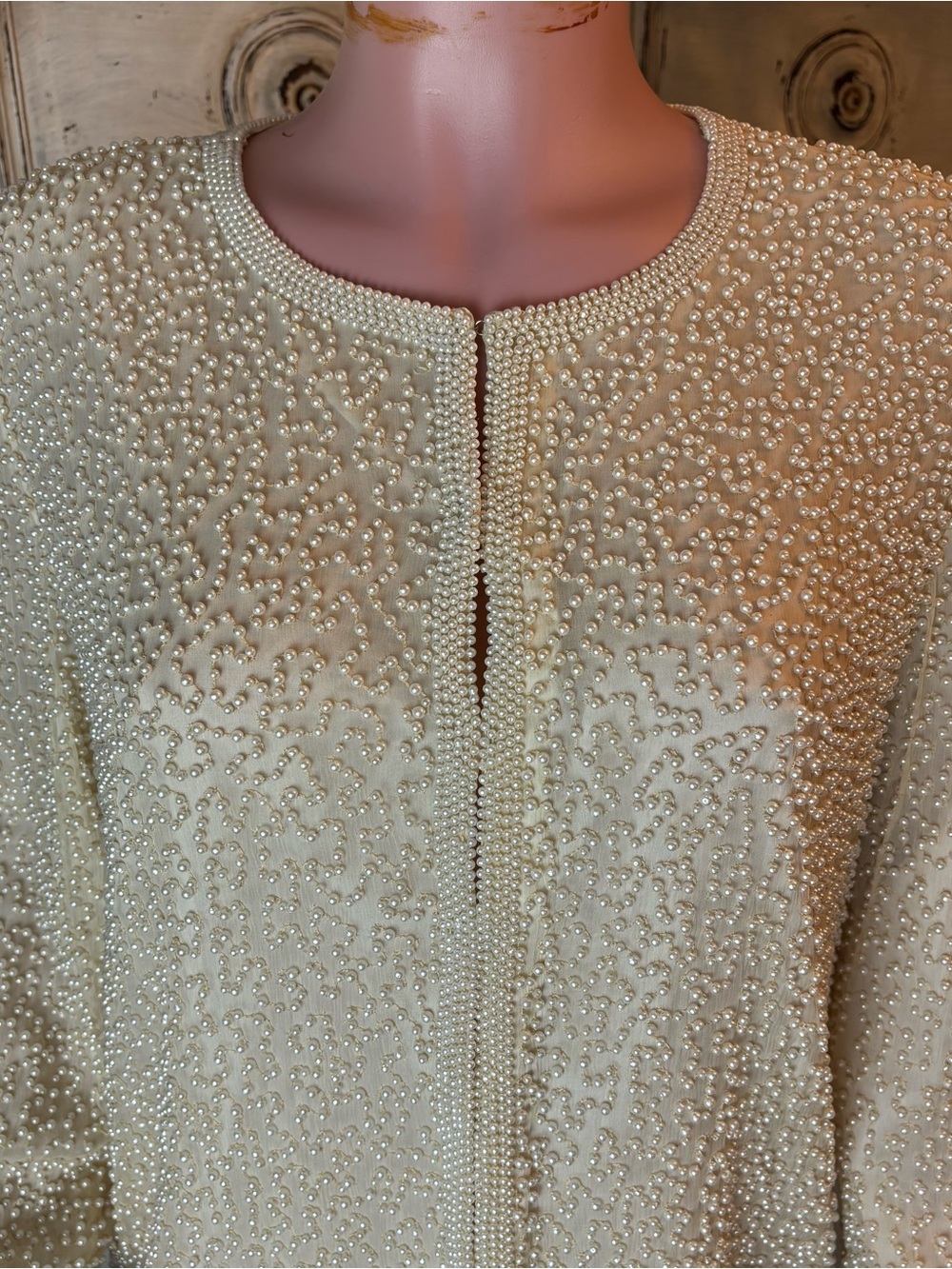 Vintage Laurence Kazar Beaded New York Evening Jacket Large 100% Silk Elegant - Picture 3 of 13